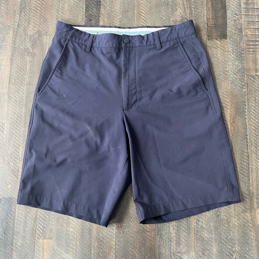 FootJoy Shorts Mens Large W32 Blue Pockets Logo Golf Zip Fly Stretch Fit